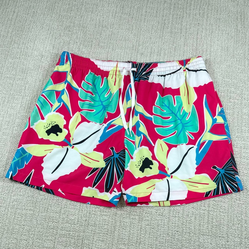 Chubbies Mens 2XL Pink Floral Tropical 5.5" Mesh Lined Swim Trunks Shorts